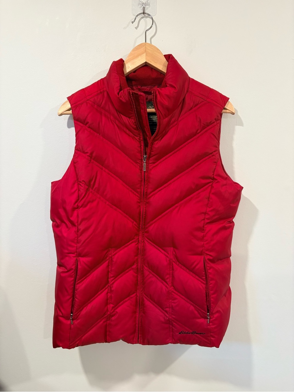 Eddie Bauer Premium Goose Down Red Quilted Puffer Vest Women’s M